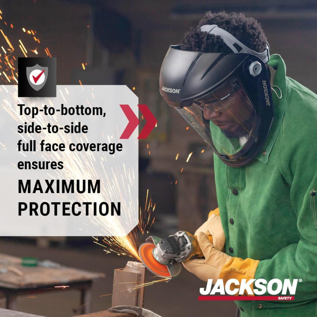 Jackson Safety 14201 MAXVIEW Premium Face Shield | Full-Face Industrial Protection