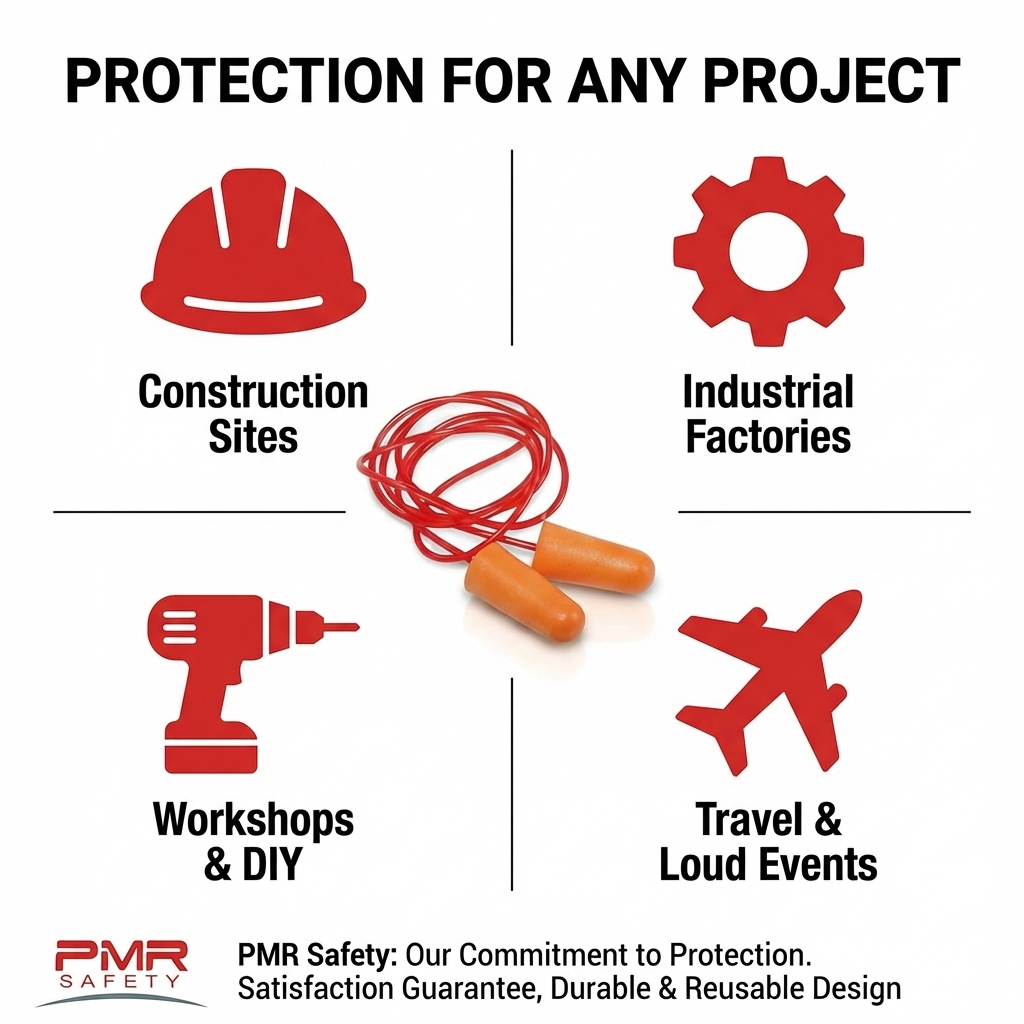 PMR SOFT FOAM CORDED EAR PLUGS