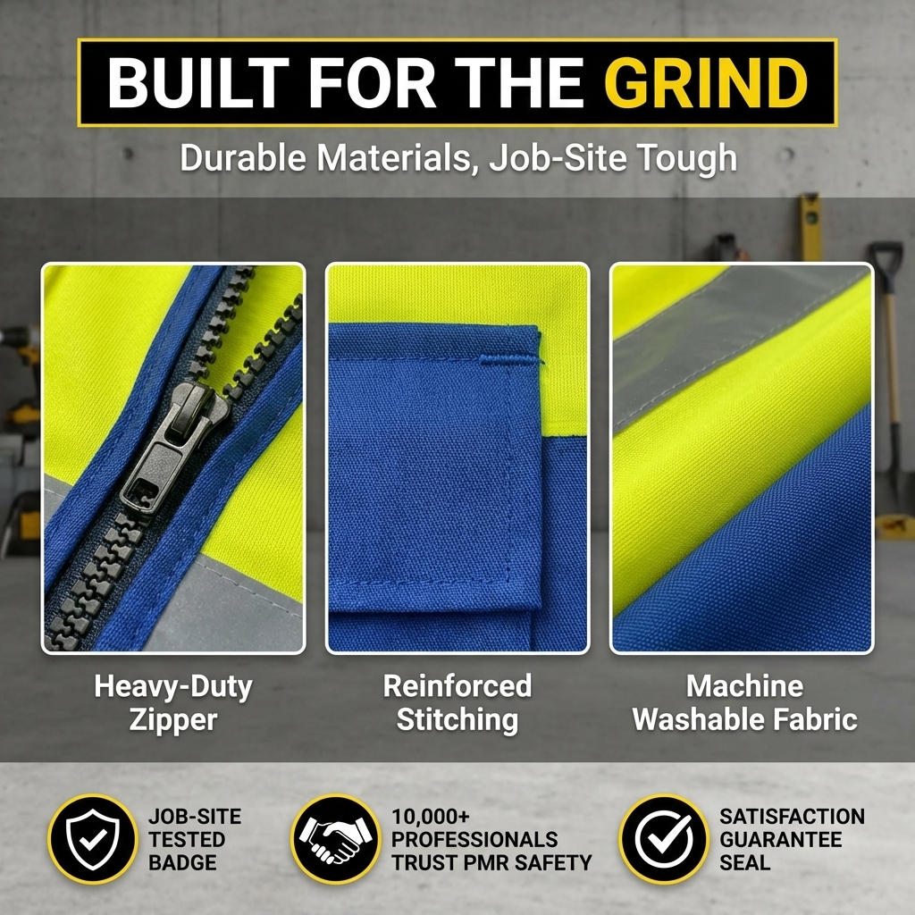 High-Visibility Safety Vest Yellow & Blue Two-Tone