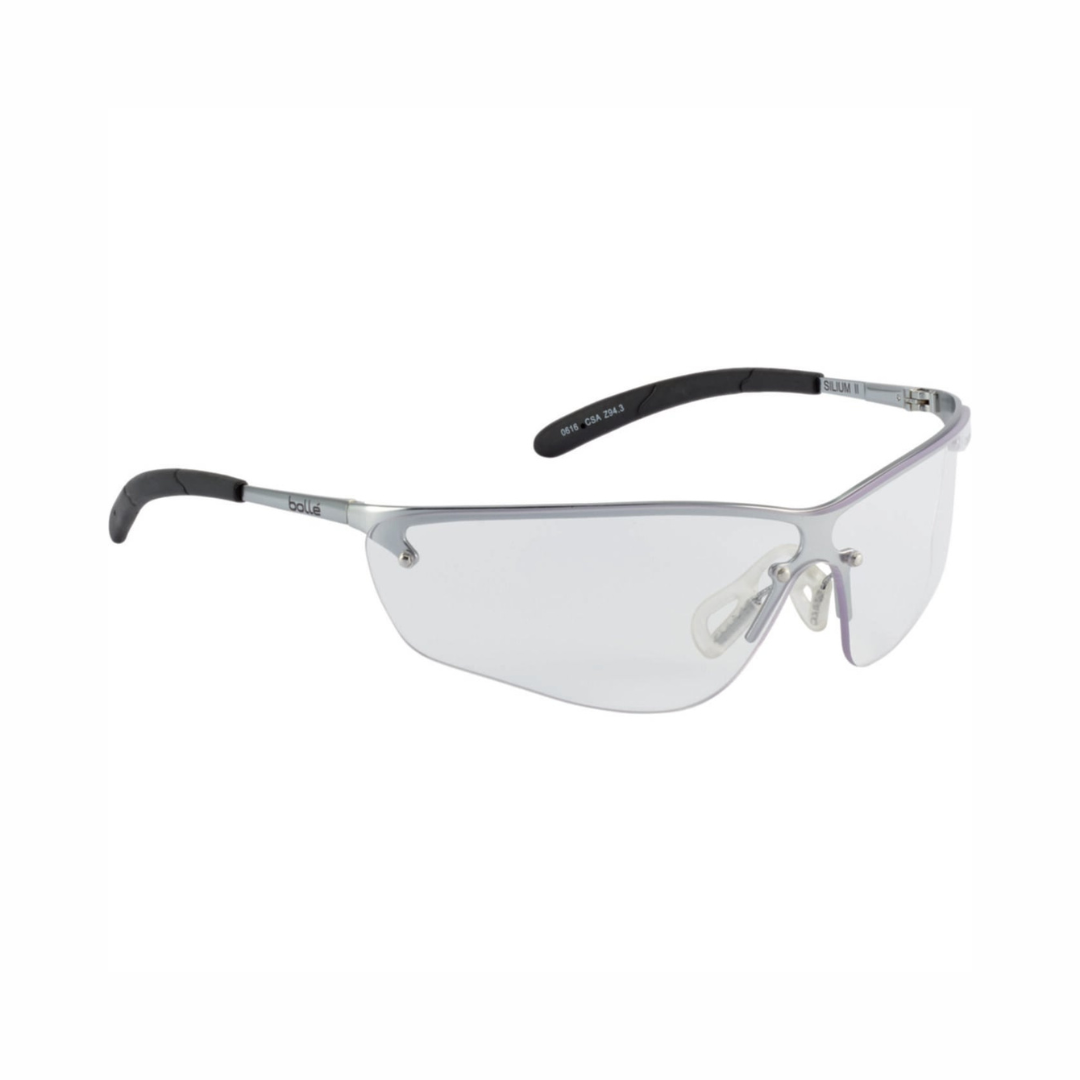 Bollé Safety Silium Clear Safety Glasses | Ultra-Lightweight Metal Frame Eyewear