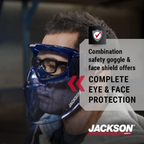 Jackson Safety 21000 GPL500 Goggle with Detachable Face Shield | Premium Splash & Impact Protection