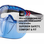 Jackson Safety 21000 GPL500 Goggle with Detachable Face Shield | Premium Splash & Impact Protection