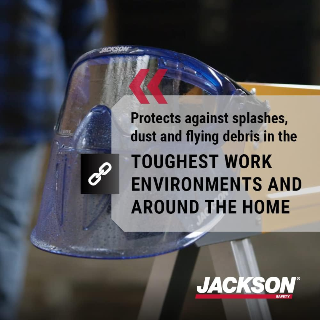 Jackson Safety 21000 GPL500 Goggle with Detachable Face Shield | Premium Splash & Impact Protection