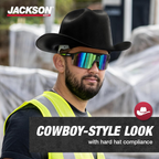 Jackson Safety Western Outlaw Full Brim Hard Hat | Cowboy-Style HDPE Safety Helmet