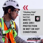 Jackson Safety 20920 CH-400V Industrial Climbing Hard Hat | White Vented ABS Safety Helmet