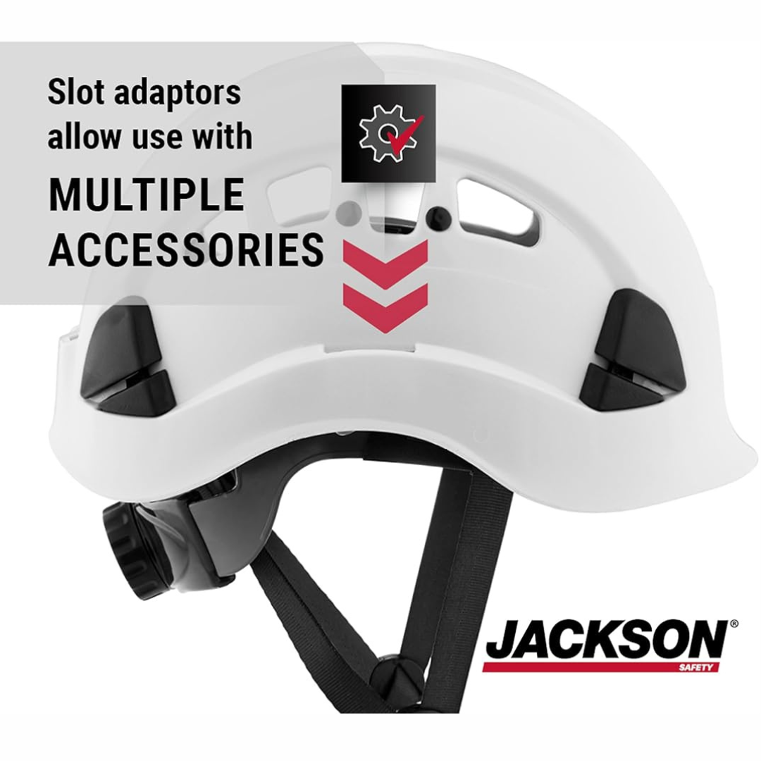 Jackson Safety 20920 CH-400V Industrial Climbing Hard Hat | White Vented ABS Safety Helmet