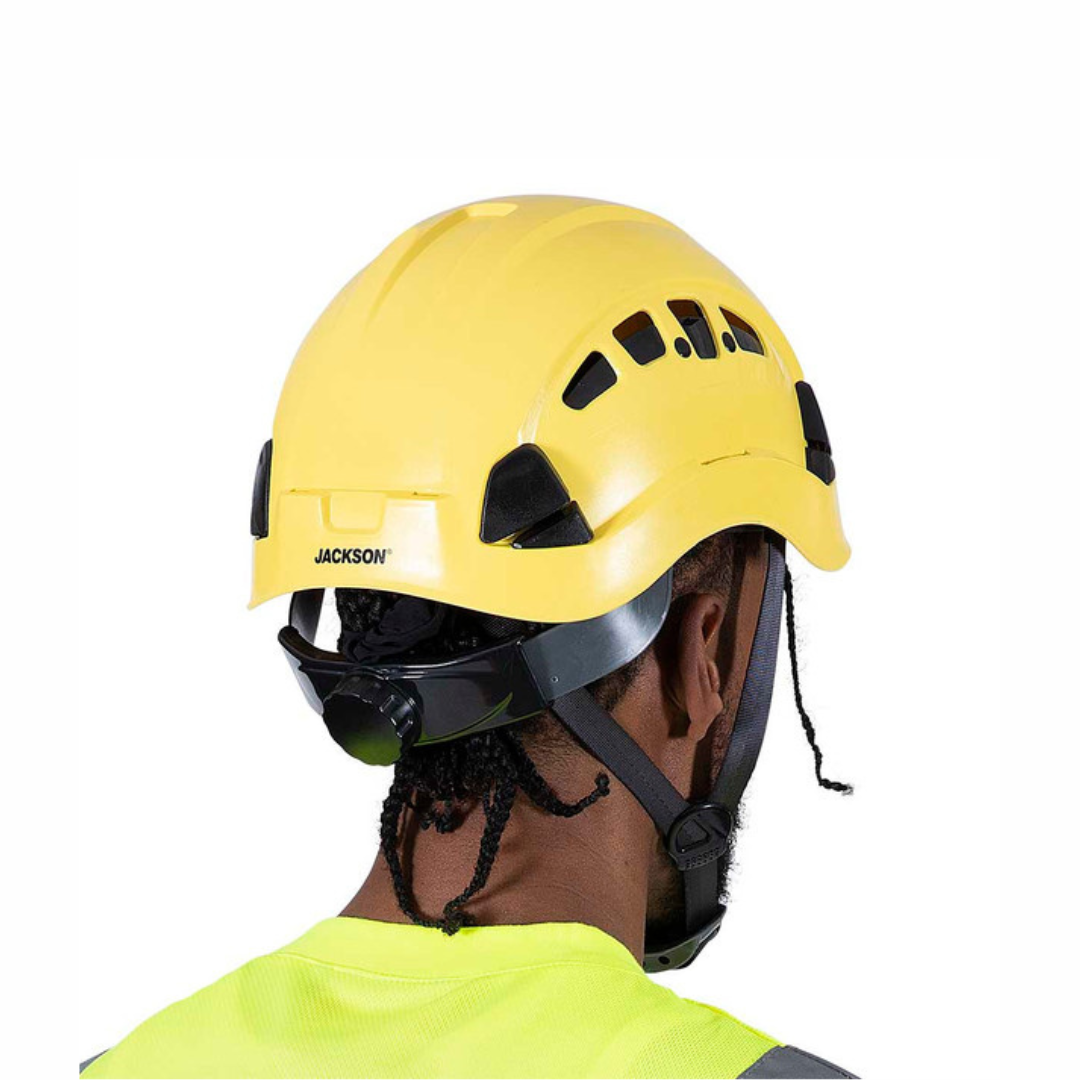 Jackson Safety 20921 CH-400V Industrial Climbing Hard Hat | Yellow Vented ABS Safety Helmet