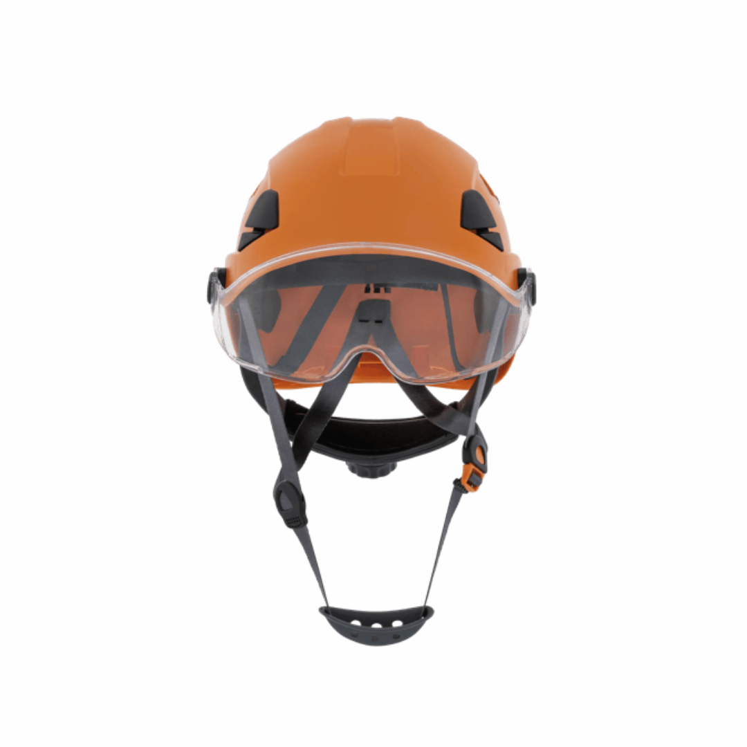 Jackson Safety 20973 CH-450V Industrial Climbing Hard Hat with Integrated Visor | Hi-Vis Orange PC/ABS Safety Helmet