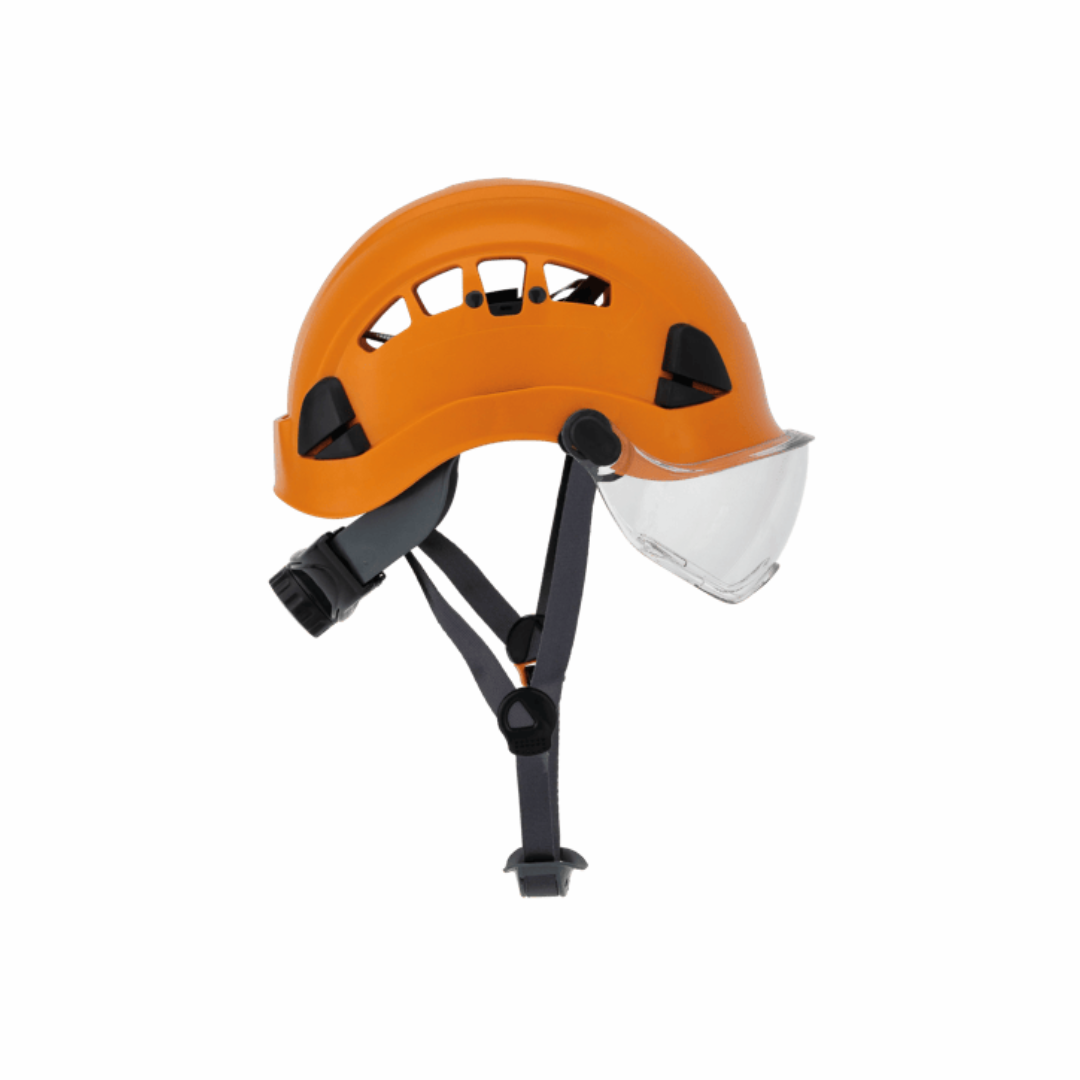 Jackson Safety 20973 CH-450V Industrial Climbing Hard Hat with Integrated Visor | Hi-Vis Orange PC/ABS Safety Helmet