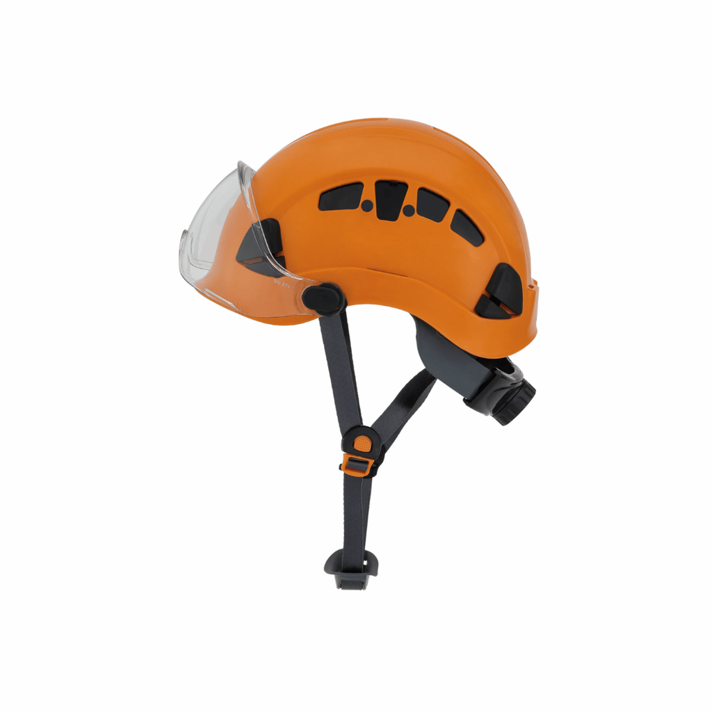Jackson Safety 20973 CH-450V Industrial Climbing Hard Hat with Integrated Visor | Hi-Vis Orange PC/ABS Safety Helmet