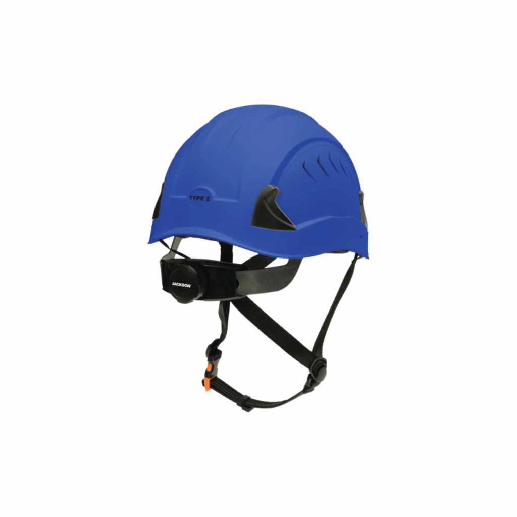 Jackson Safety 22922 CH-2-400V Type 2 Safety Helmet | Blue Vented PC/ABS Climbing Helmet