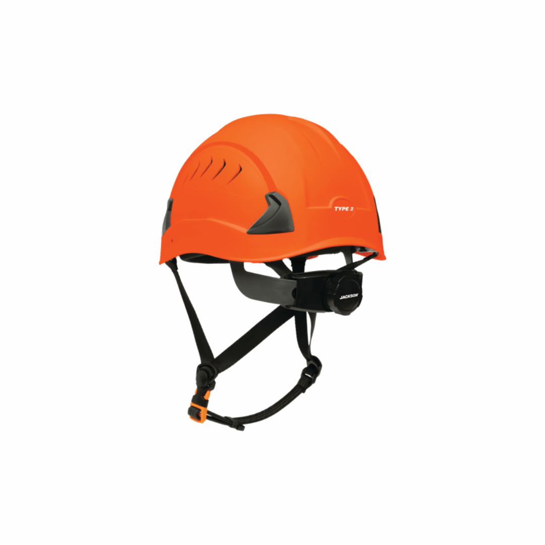 Jackson Safety 22923 CH-2-400V Type 2 Safety Helmet | Hi-Vis Orange PC/ABS Climbing Helmet