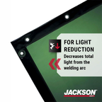 Jackson Safety 36315 See-Thru Heavy Duty Welding Curtain | 6 ft × 8 ft Transparent Green Welding Screen