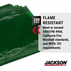Jackson Safety 36315 See-Thru Heavy Duty Welding Curtain | 6 ft × 8 ft Transparent Green Welding Screen