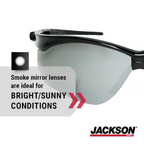 Jackson Safety 50006 SG Safety Glasses | Black Frame Smoke Mirror Lens