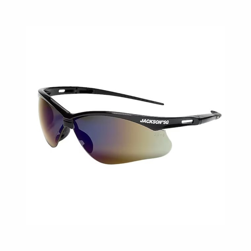 SG Series 50009 Safety Glasses | Blue Mirror Lens Wraparound Eye Protection
