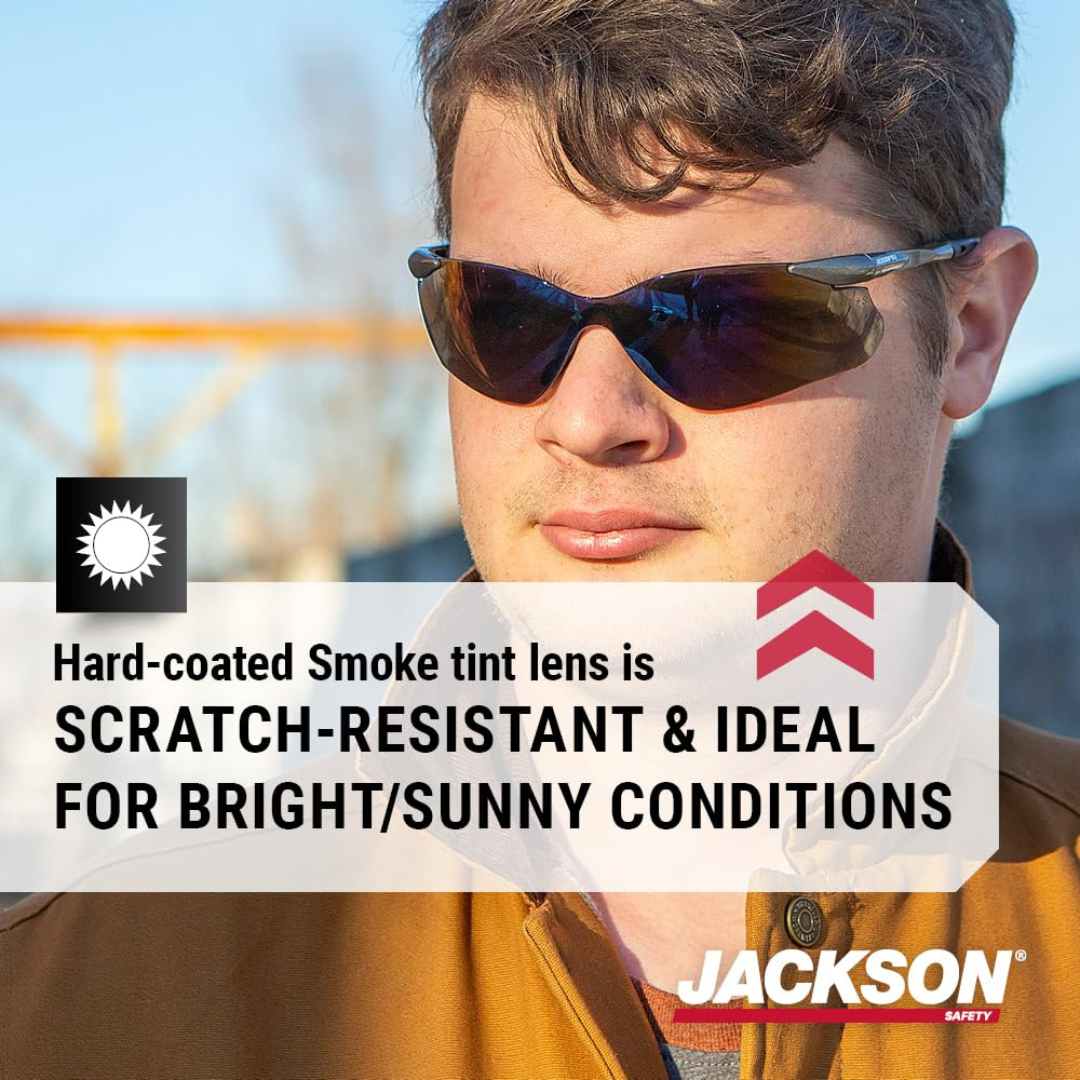 Jackson Safety SGf Series 50028 Safety Glasses | Smoke Lens Protective Eyewear