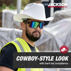 Jackson Safety Western Outlaw Full Brim Hard Hat | Cowboy-Style HDPE Safety Helmet