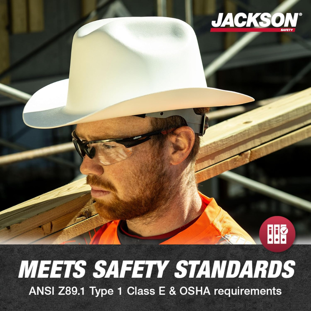 Jackson Safety Western Outlaw Full Brim Hard Hat | Cowboy-Style HDPE Safety Helmet