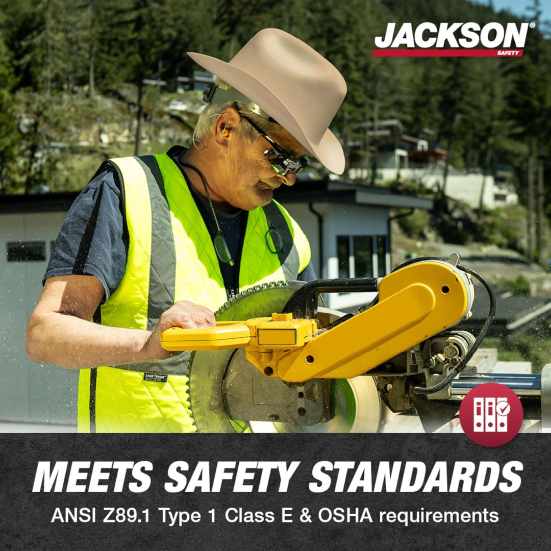 Jackson Safety Western Outlaw Full Brim Hard Hat | Cowboy-Style HDPE Safety Helmet