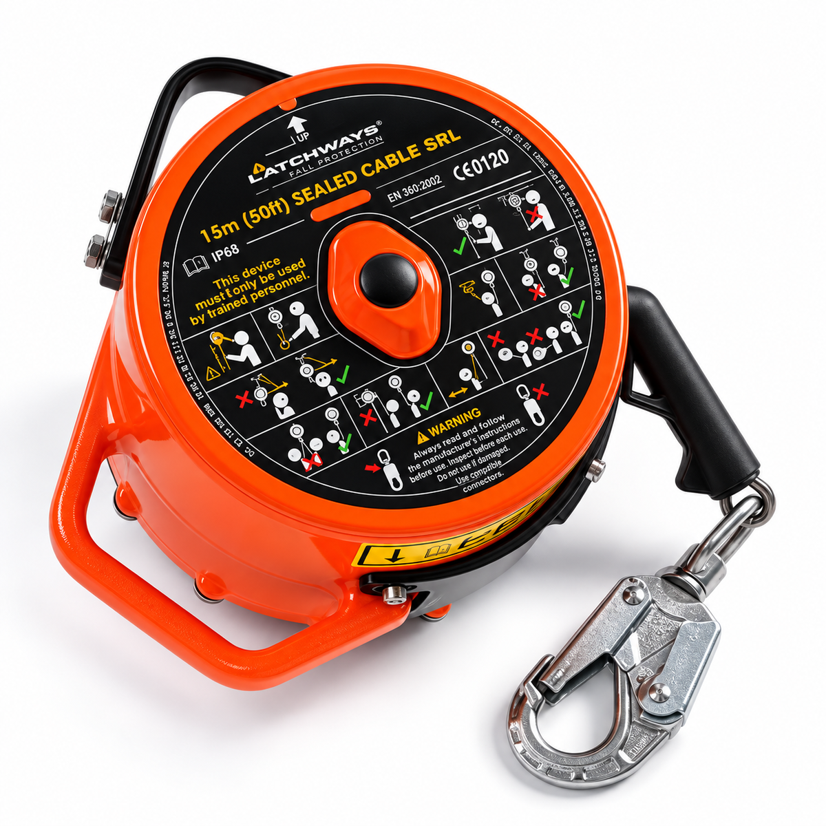 MSA 62816-00US Latchways Sealed Self-Retracting Lifeline | 50 ft Stainless Steel Cable