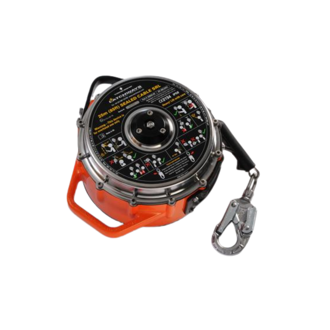 MSA Latchways Sealed Self-Retracting Lifeline 85 ft 62826-00US | IP69K Stainless Steel Fall Protection