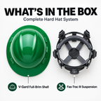 MSA V-Gard Full Brim Safety Helmet with Fas-Trac III Ratchet Suspension