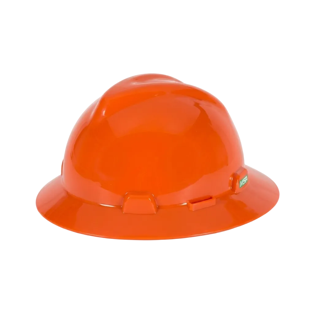 MSA V-Gard Full Brim Safety Helmet with Fas-Trac III Ratchet Suspension | 475369