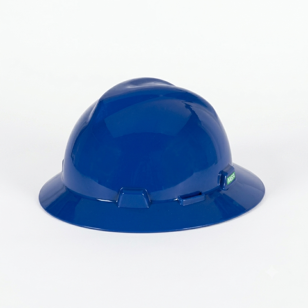 MSA V-Gard Full Brim Safety Helmet with Fas-Trac III Ratchet Suspension | 475369