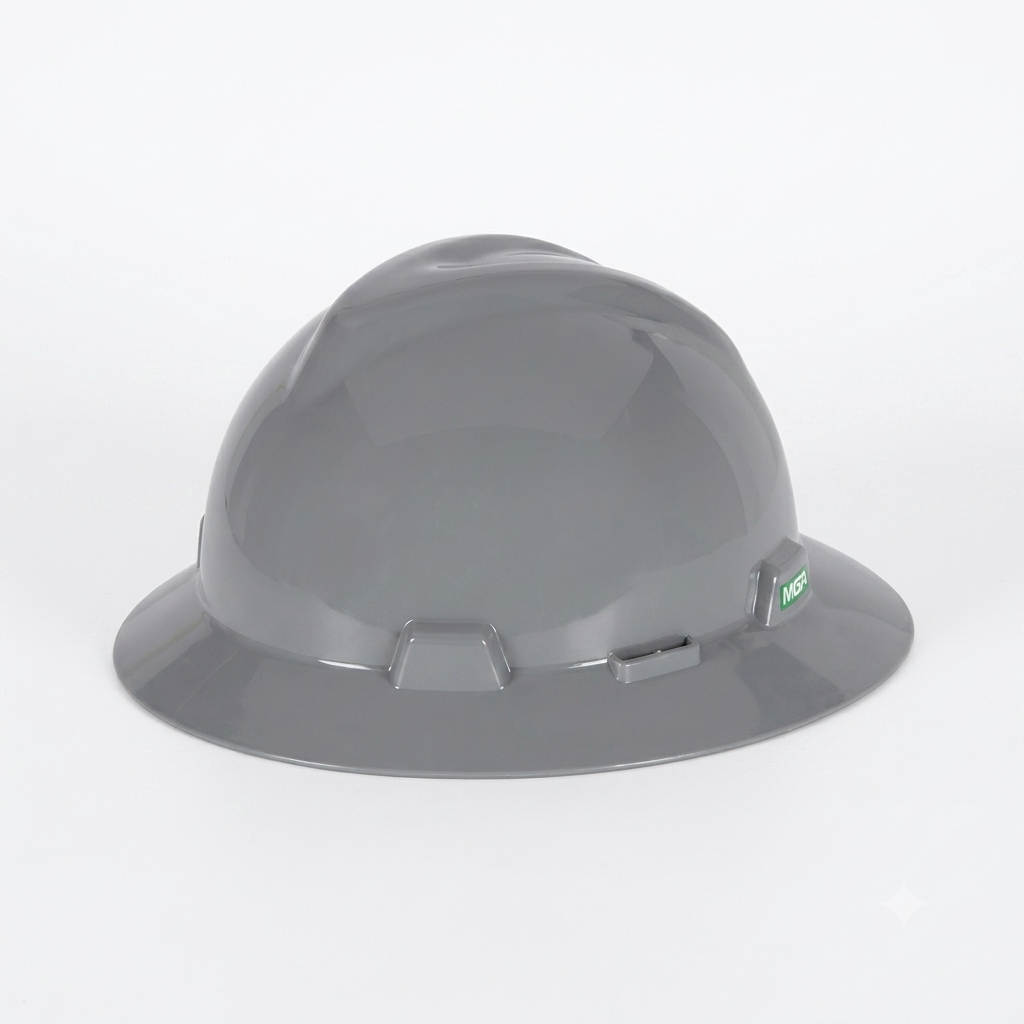 MSA V-Gard Full Brim Safety Helmet with Fas-Trac III Ratchet Suspension | 475369