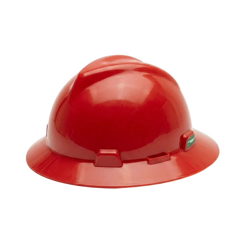 MSA V-Gard Full Brim Safety Helmet with Fas-Trac III Ratchet Suspension