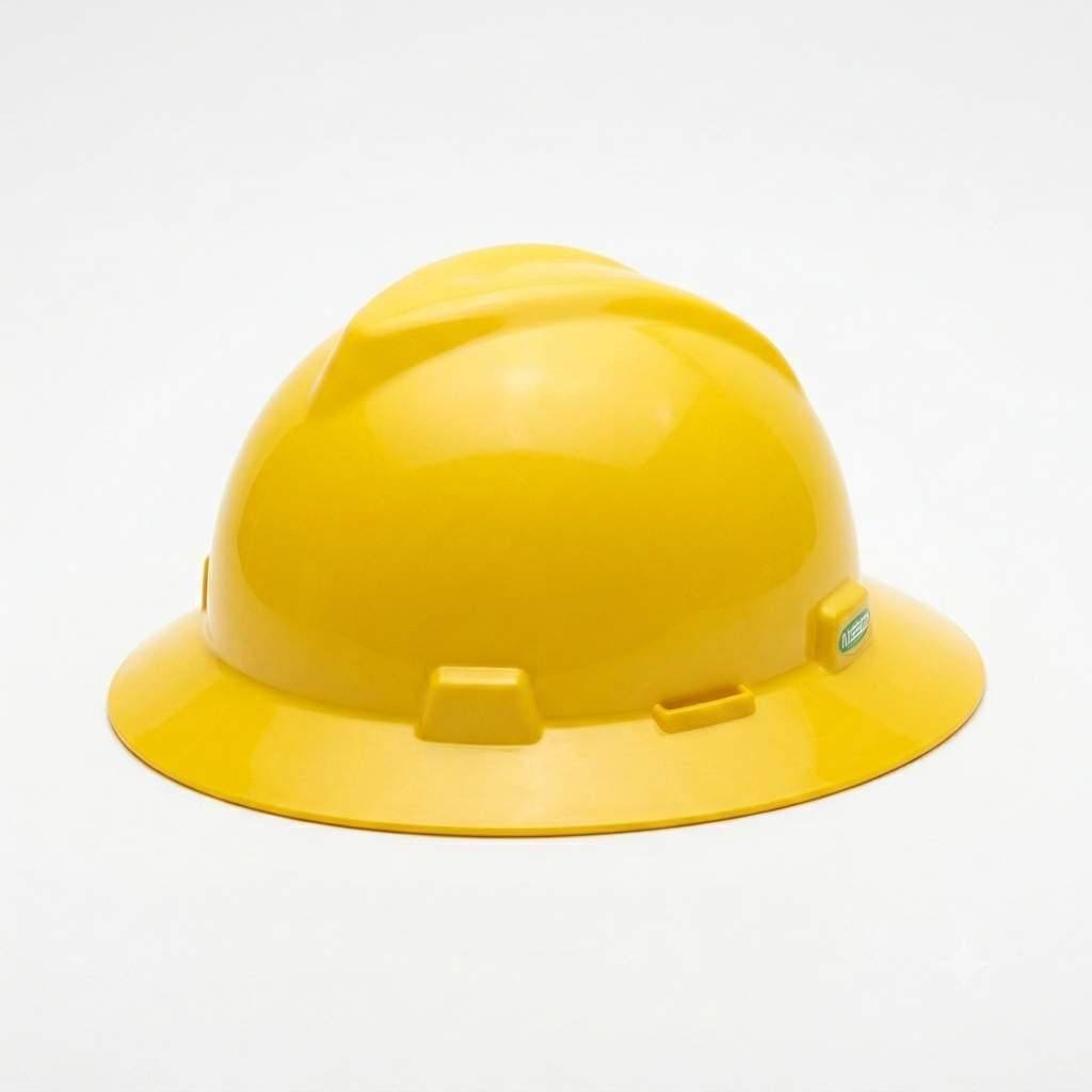 MSA V-Gard Full Brim Safety Helmet with Fas-Trac III Ratchet Suspension | 475369
