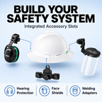 MSA V-Gard Full Brim Safety Helmet with Fas-Trac III Ratchet Suspension