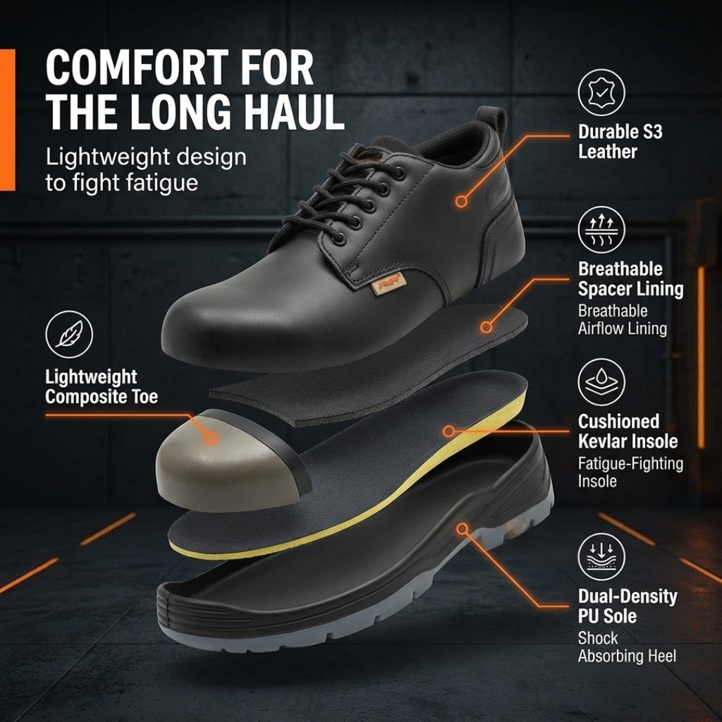 PMR SAFETY MEN'S 3 INCH DEFENDE R II L SAFEY SHOES