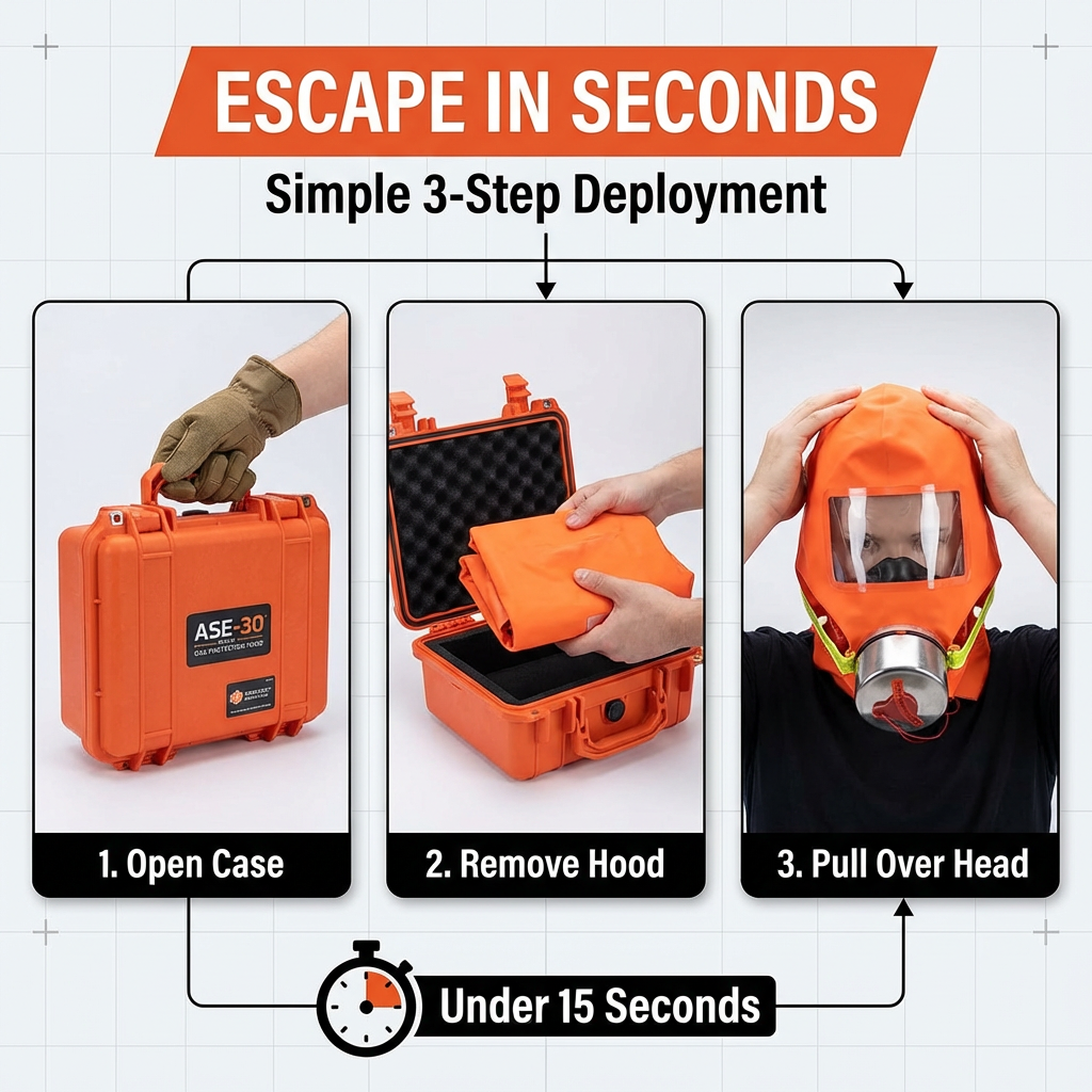 ASE-30 BR Chem-Bio-Smoke-Fire-Gas Protection Hood
