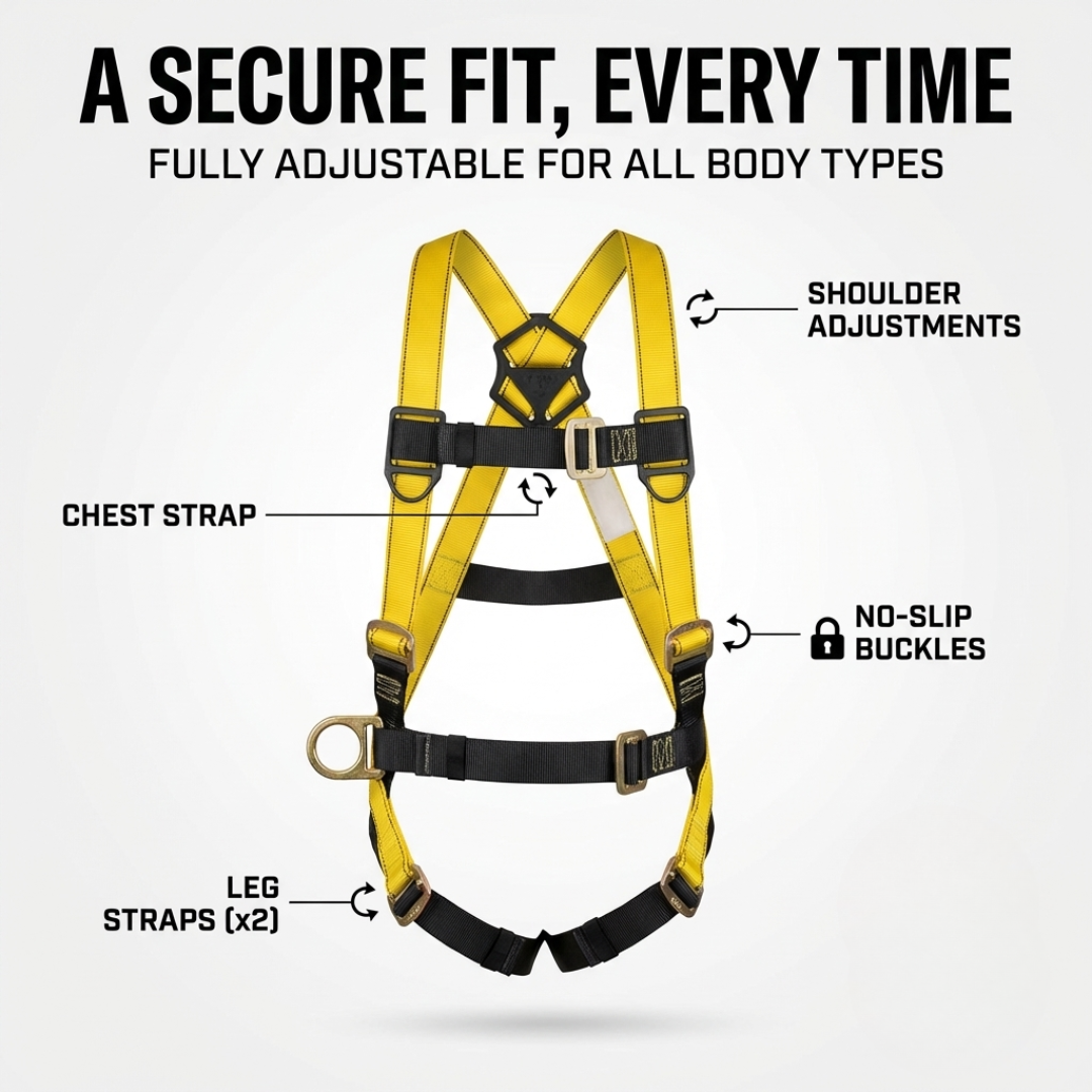 PMR SAFETY HARNESS with double Lanyard