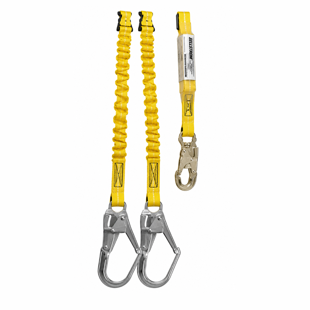 Sellstrom 3252-P6HR3B Shock-Absorbing Webbing Safety Lanyard | 6 ft with Rebar Hook