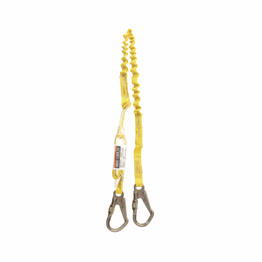 Sellstrom 3252-P6HRHB Shock-Absorbing Stretchable Y-Lanyard | 6 ft Bungee Style with Rebar Hook
