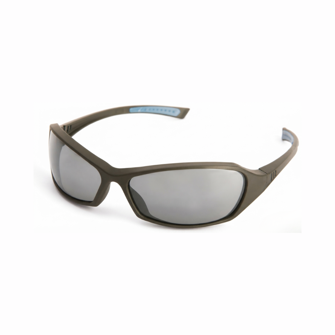 Sellstrom 70211 X100 Series Safety Glasses | Black Frame with Blue Temple Ends / Smoke Lens