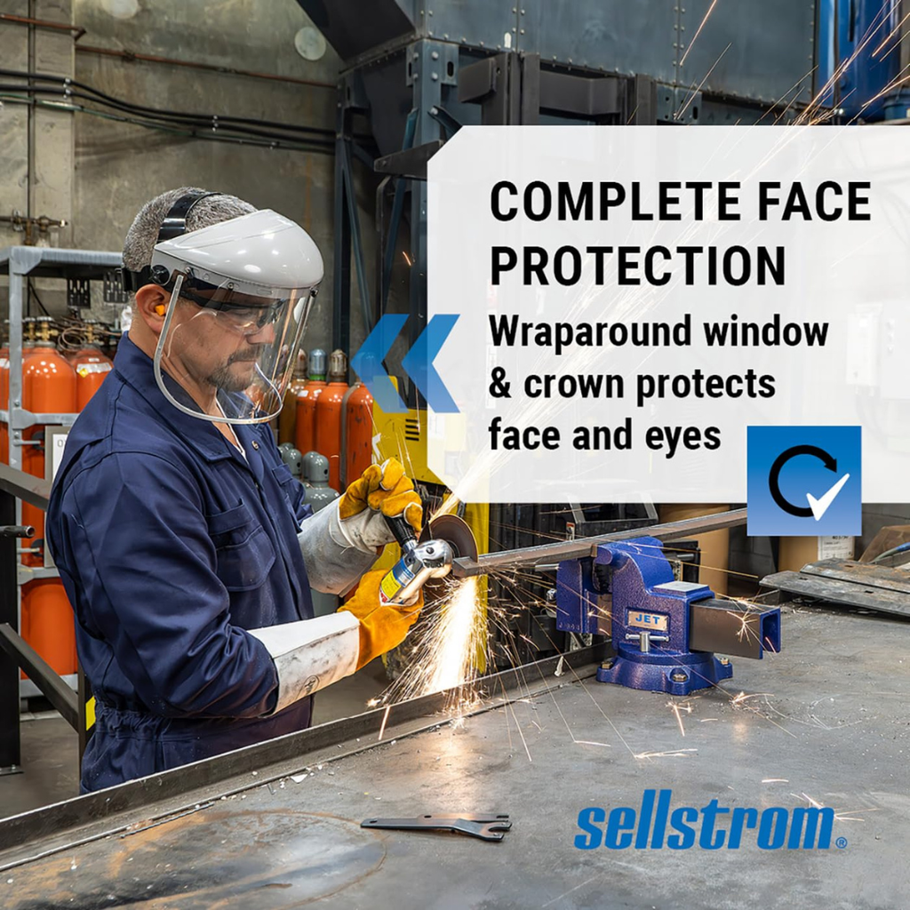 Sellstrom S30110 Premium Face Shield Assembly with Aluminum Bound Window | Polycarbonate Industrial Face Protection