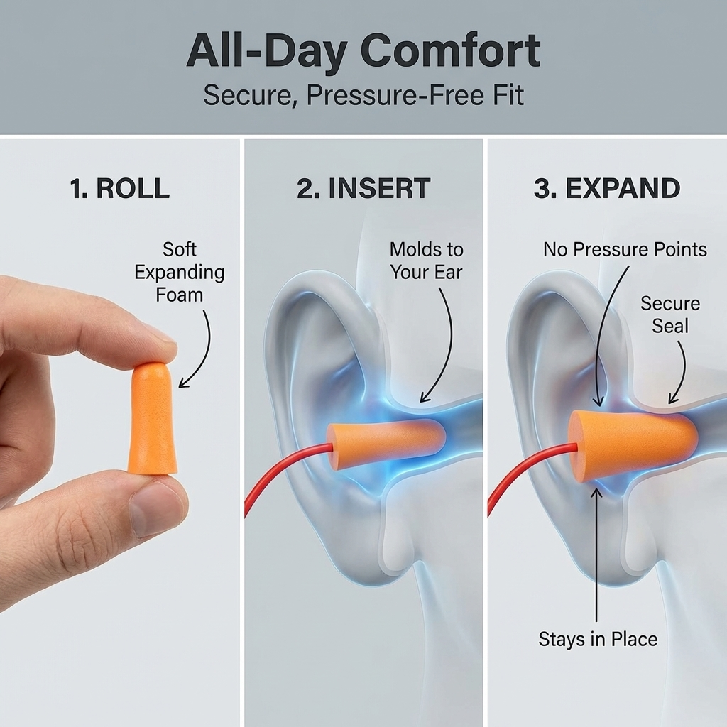 PMR SOFT FOAM CORDED EAR PLUGS